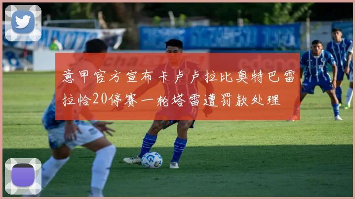 意甲官方宣布卡卢卢拉比奥特巴雷拉恰20停赛一轮塔雷遭罚款处理